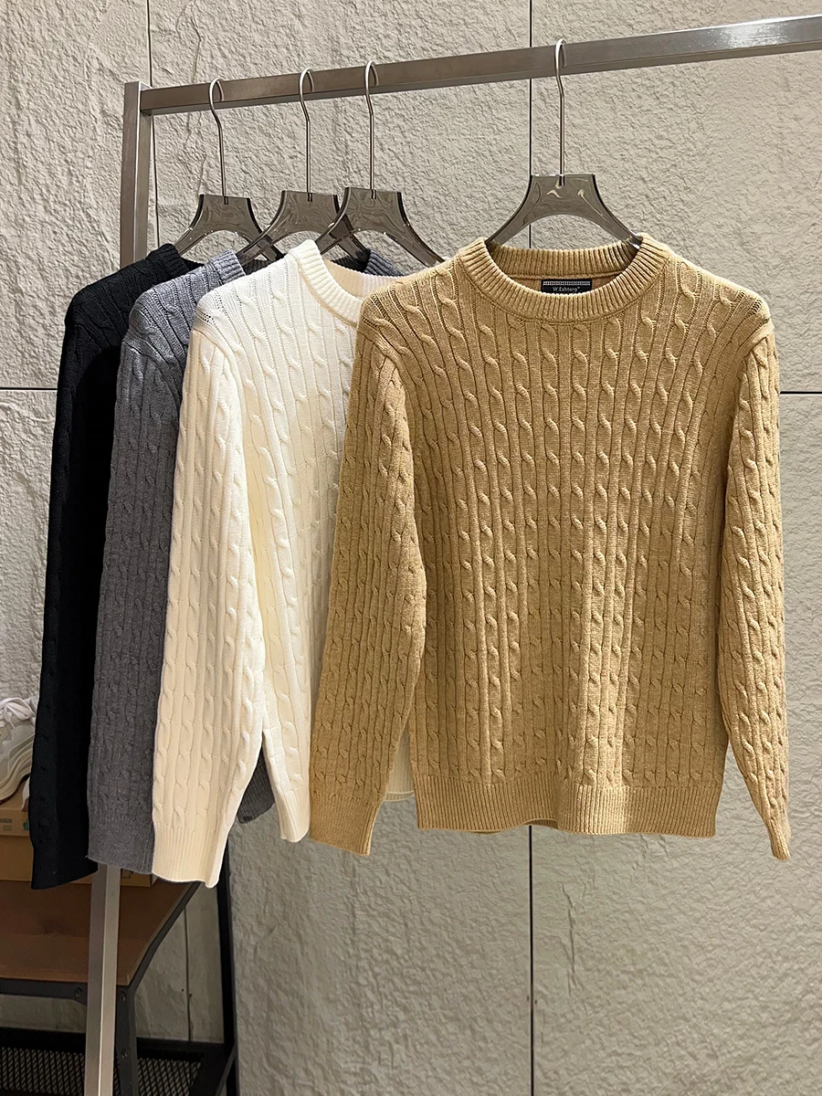

Retro 3D Knitted round Neck Sweater for Men And Women Skin-friendly Warm Fashionable Autumn Winter Color Knitwear
