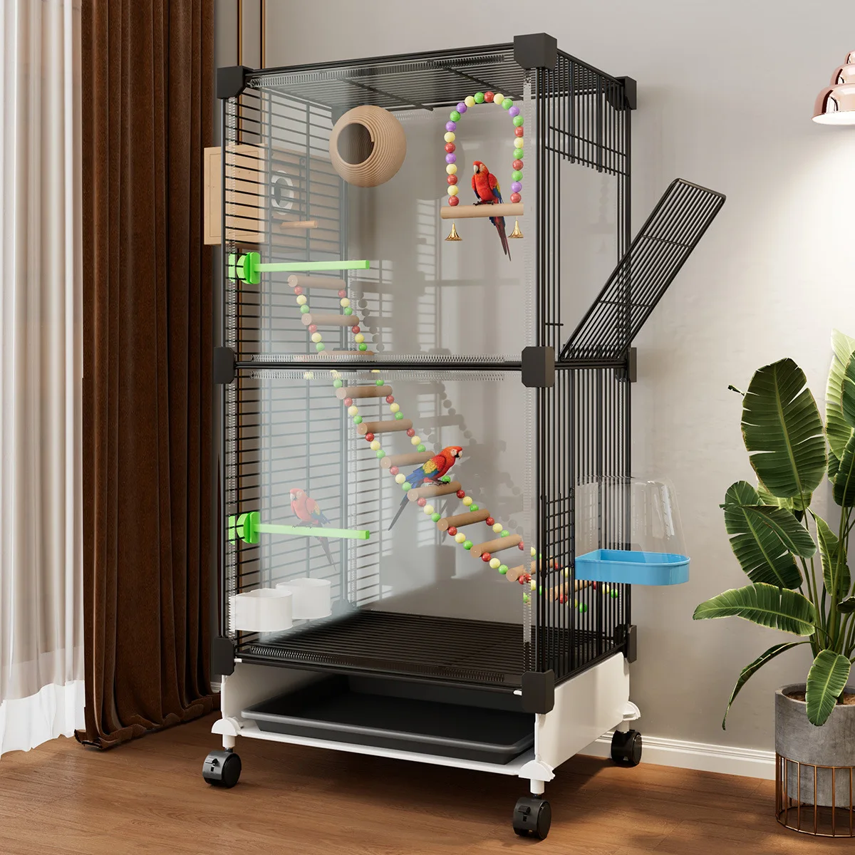 

Bird cage Parrot cage Household large new luxury villa with breeding box