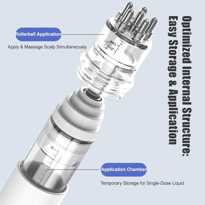 Hair Scalp Medicine Applicator Comb 15ml Large Capacity Built-in Storage Chamber Easy to Operate & Carry Professional Scalp