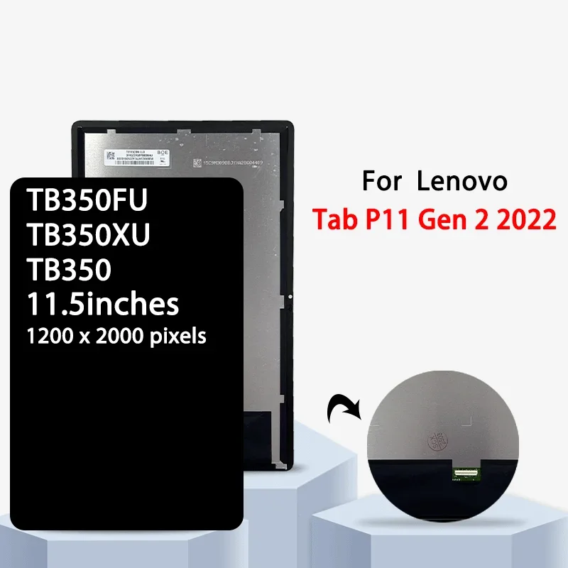 

TB350FU TB350XU TB350 Премиум ЖК-дисплей для Lenovo Tab P11 Gen 2, ЖК-дисплей TB350FU, дигитайзер сенсорного экрана в сборе