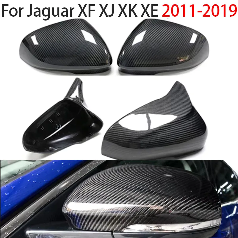 

Carbon Fiber For Jaguar XF XJ XK XE 2011-2019 Car Rear View Side Mirror Cover Cap Shell Case Racing Replacement/Add On Style