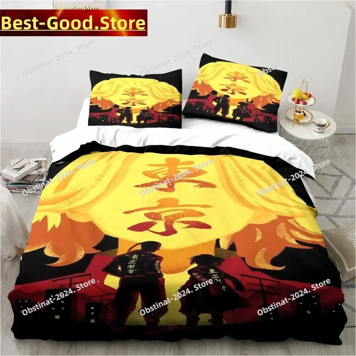 Tokyo Revengers Ryuguuji Ken Sano Manjiro Bedding Set Print With Pillowcase Bed Duvet Cover Soft Single Double Queen Super King
