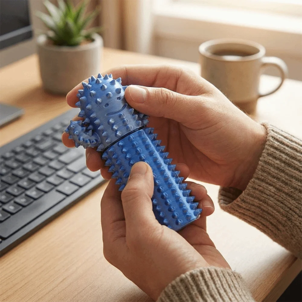 Spiky Surface Fidget Solid Structure Compact Size Stress Relief Textured Design 3D Printing Process Cactus Stress Relief