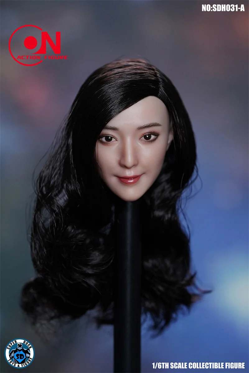 In Stock SUPER DUCK SDH031 1/6 Scale Asian Beauty Female Head Sculpt Model Fit 12