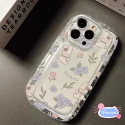 For Huawei Nova Y72 Y60 Y90 11i Y9 Prime Y9S Mate 60 50 50E 40 40E 30 30E 20 Pro Plus Phone Case Floral Rabbit Soft Back Cover