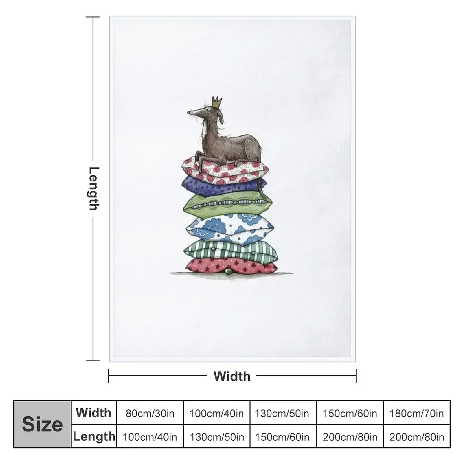 Princess On The Pea - Greyhound - Galgo - Whippet Italian Greyhound Throw Blanket