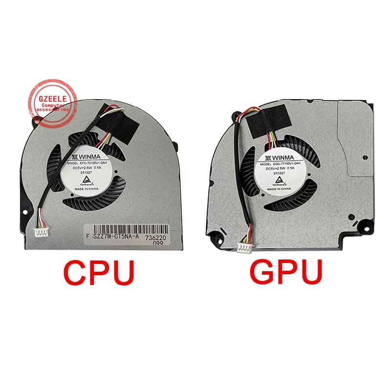 

Laptop CPU GPU Cooling Fan For Hasee Z7M-CU7NA/CU7NS Z6-CT5NA Z7M-CT7NK G7M-CT7NA/CT5NA/CU5NA