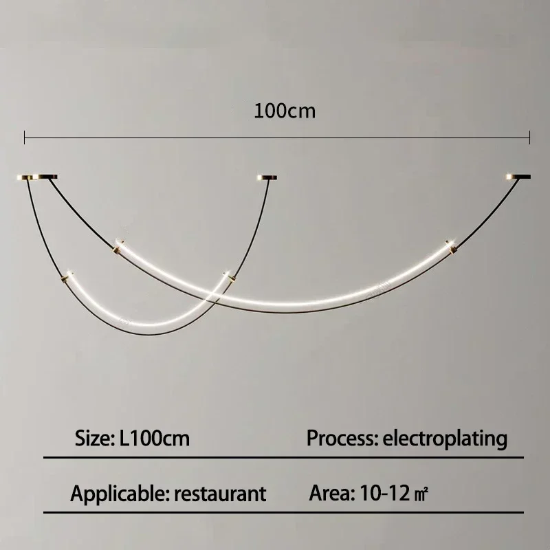 Nordic Moderne Hängende Kronleuchter Glanz Minimalistischen Linie Design Led-leuchten Wohnkultur Wohnzimmer Esszimmer Hotel Salon Kronleuchter