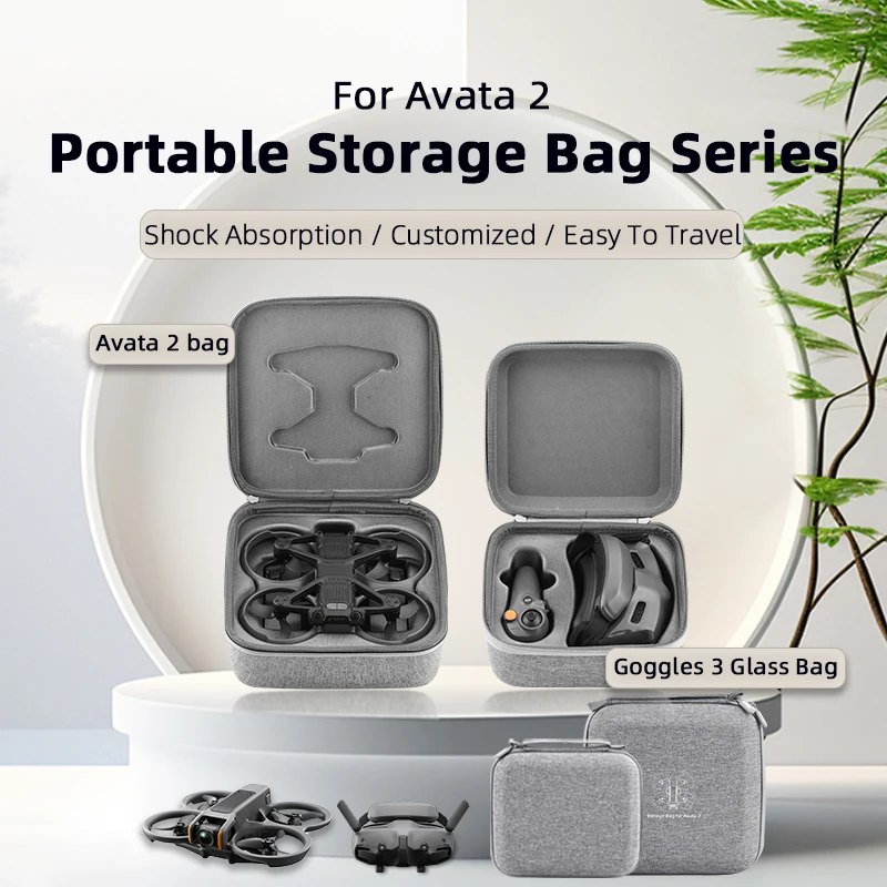 

For Dji Avata 2 Carrying Bag Goggles 3 Hard-Shell Case Rc Motion 3 Zipper Storage Bag