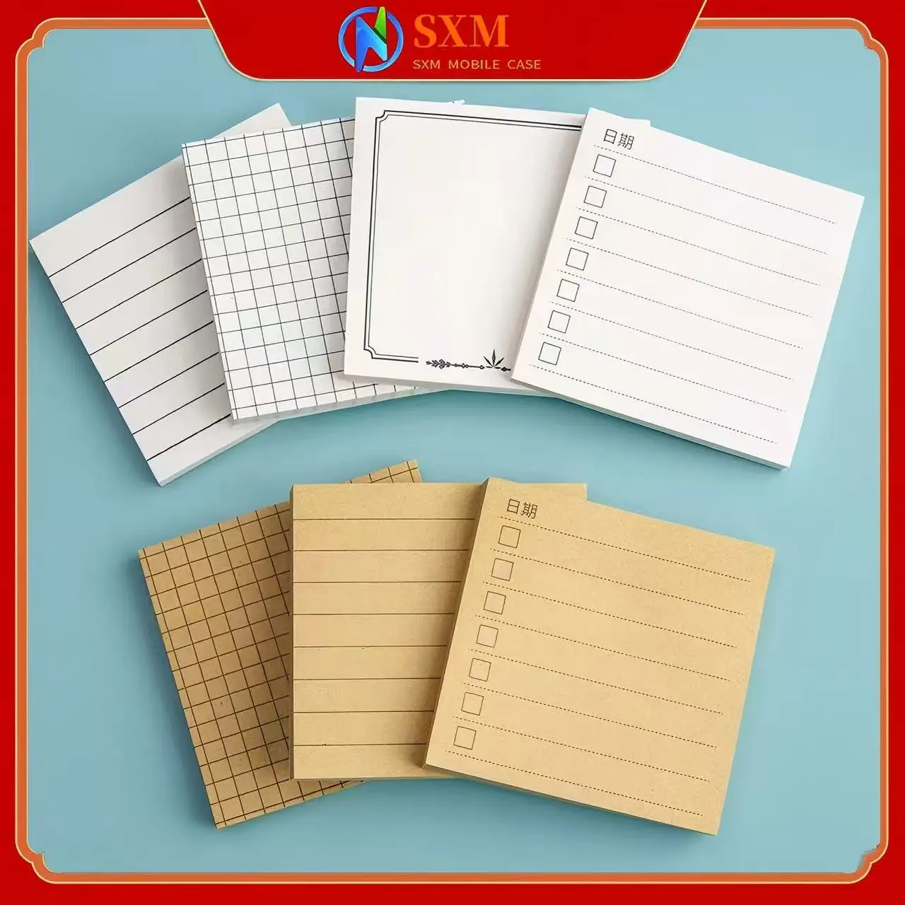 Simple and creative sticky note book can be torn off with sticky checkered message book n times to stick sticky note paper