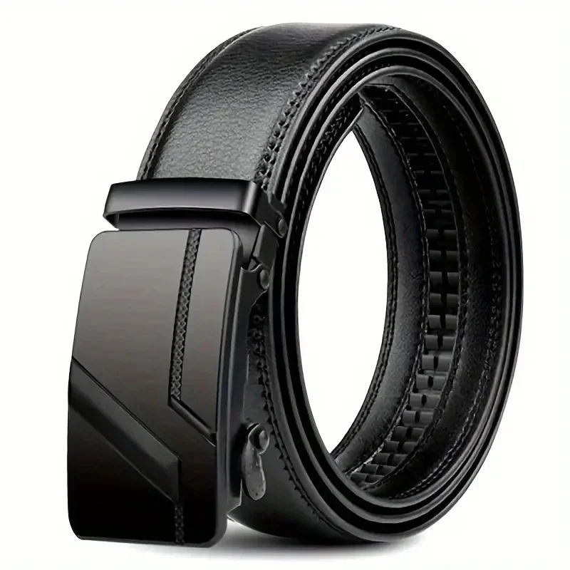 Men's Fashionable Automatic Buckle genuine Leather Business Belt Comfortable and Durable