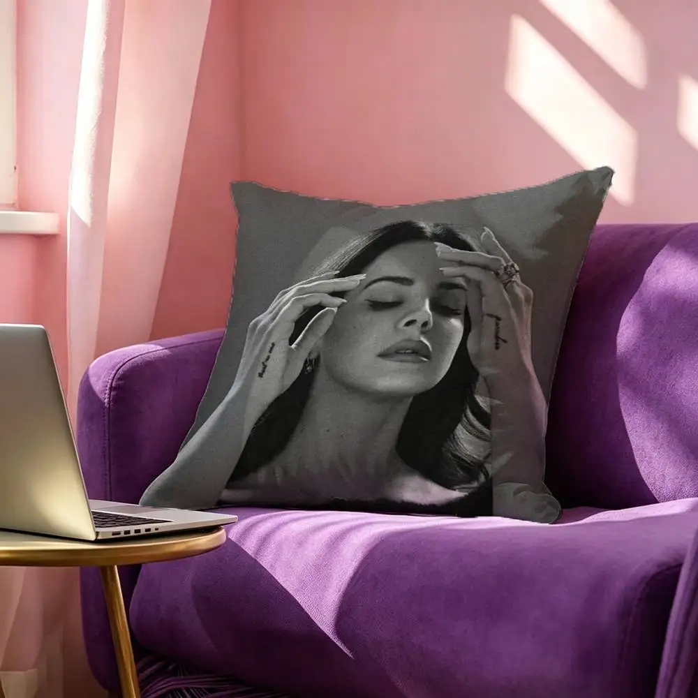 L-Lana Del Rey Singer S-Summertime  Pillow Case Square Double-Sided Sofa Cushion Cover Bedroom Bedside Pillow