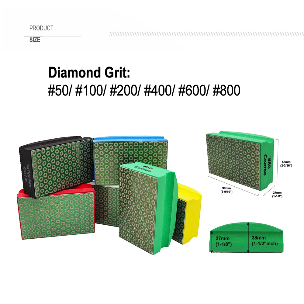 BRSCHNITT Electroplated Hand Polishing Blocks For Polishing Granite Marble Glass Concrete Sponge Handle Polishing Pad view 3