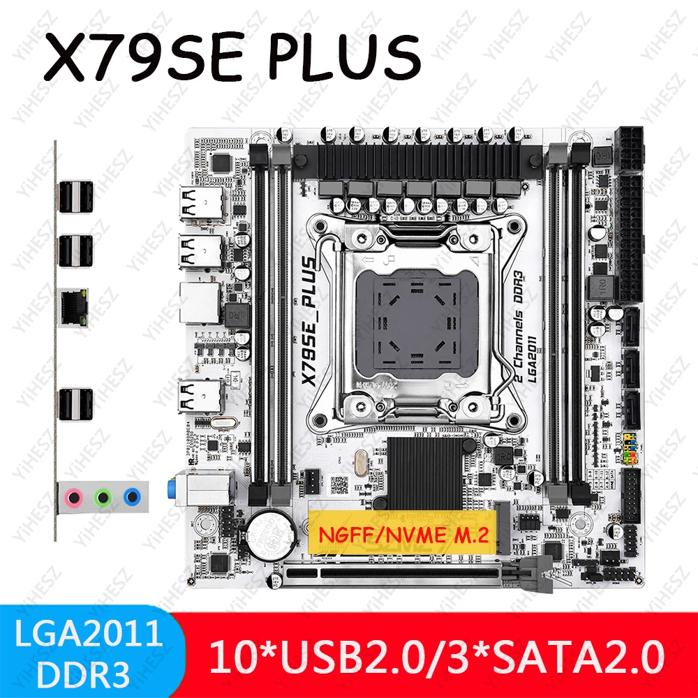 X79 Motherboard LGA 2011 X79SE PLUS Support Xeon E5 26xx V1 V2 CPU Kit Placa Mae DDR3 REC UP TO 128GB NGFF NVME M.2 Slot