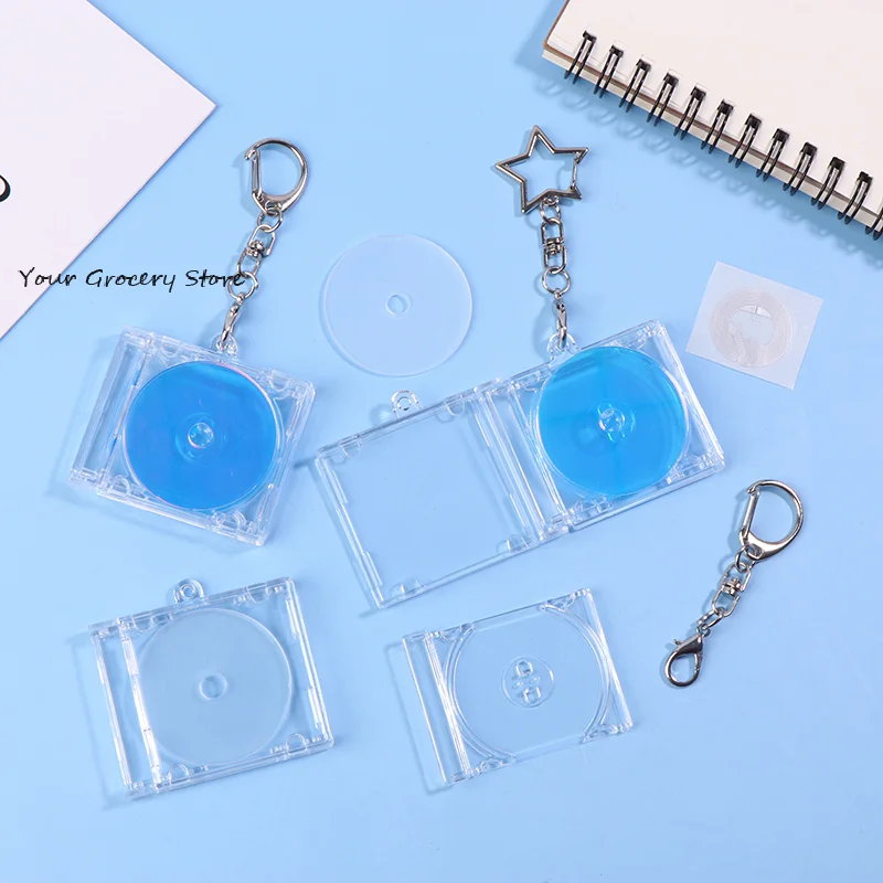 1set Mini NFC Functional CD Disc Case Key Chain Peripheral Commemorative Album Key Holder For DIY Backpack Pendant