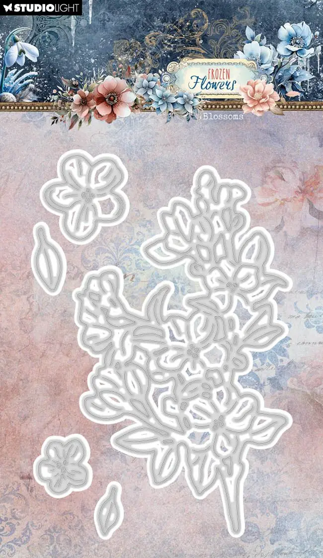 Frozen flowers Snowdrop Blossoms Ornamental Metal Cutting Dies Silicone Stamps Scrapbooking Stencil Photo Album Card DIY Paper