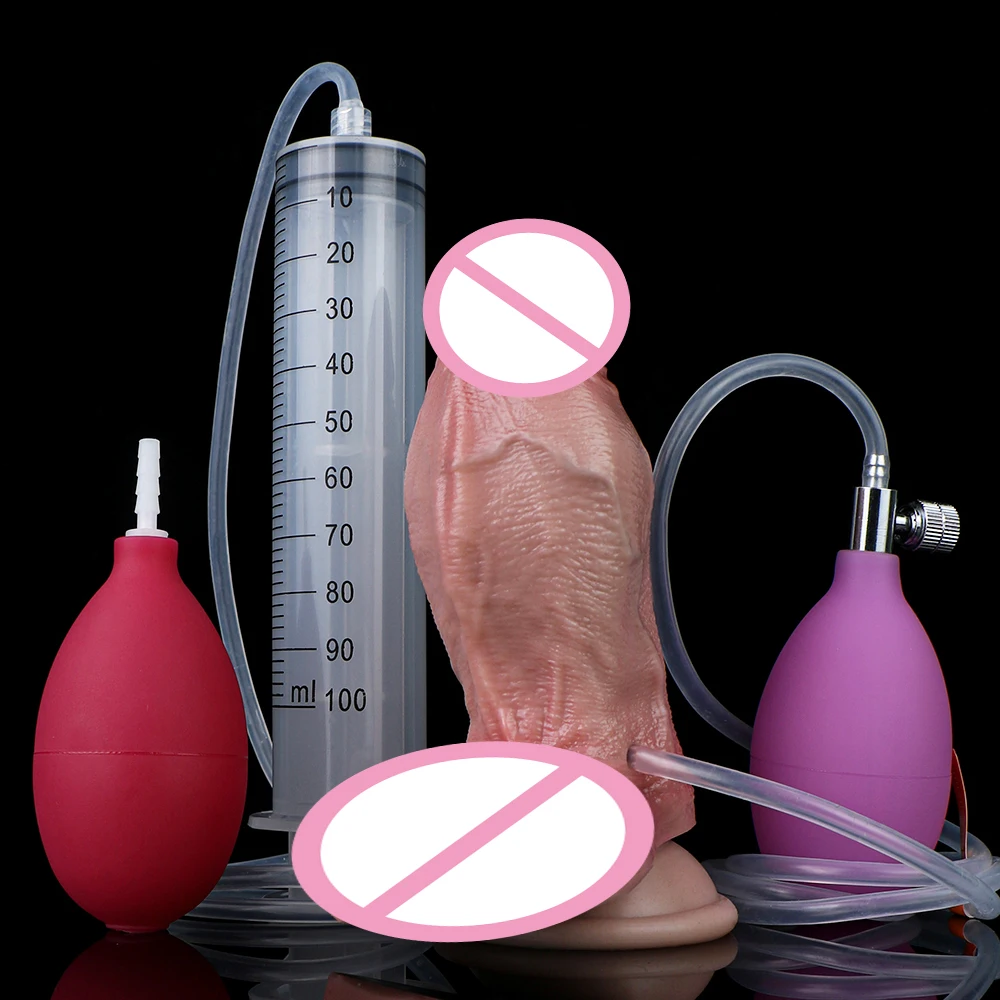 SXXY Lifelike Inflatable Ejaculation Anal Plug Realistic Dildo Vaginal Stimulation Squirting Penis Female Masturbator Sex Toy
