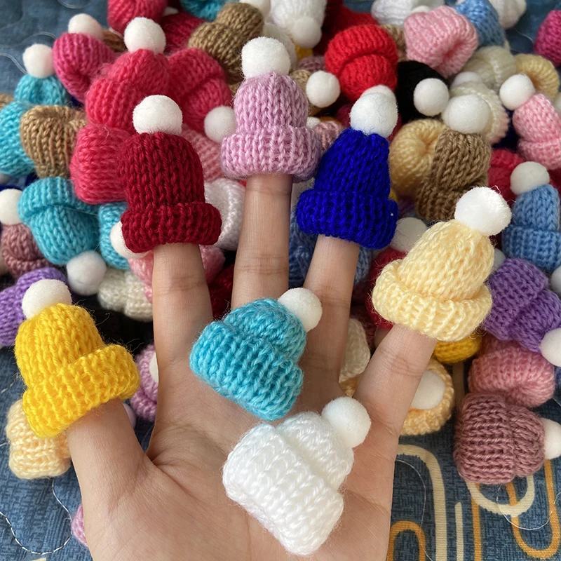 Mini chapeaux en laine pour ornements de Noël, matériaux de couture bricolage, fournitures d'artisanat, vêtements de sauna pour enfants, accessoires de document ogo, 10 pièces, 20 pièces