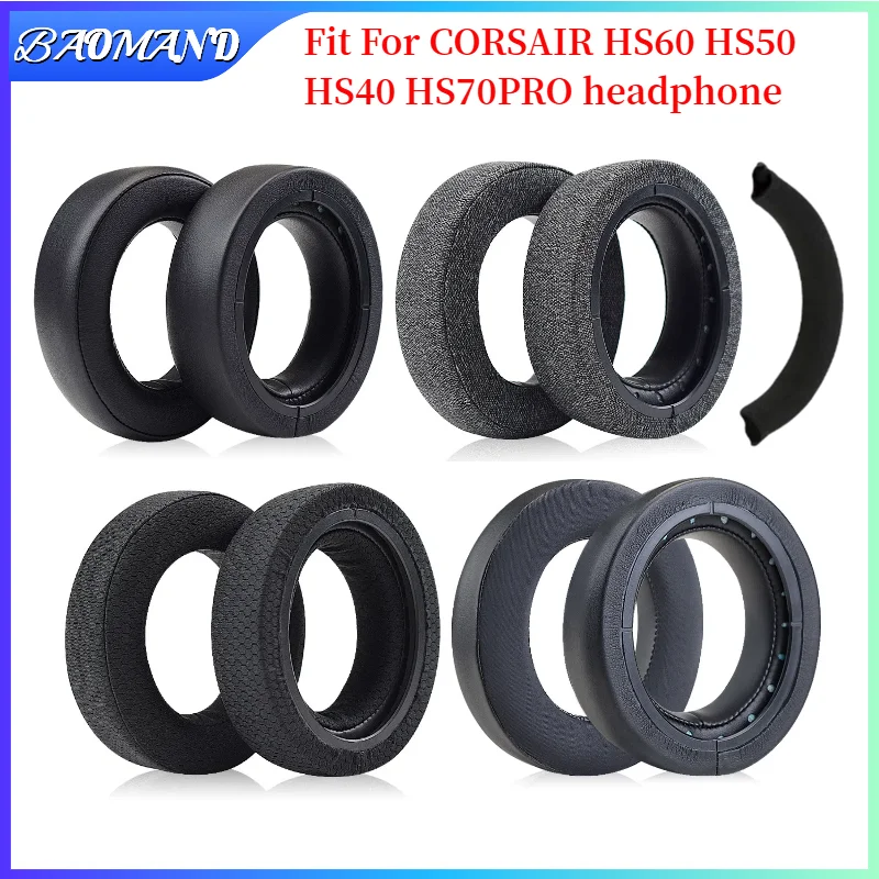 

Replacement Earpads for CORSAIR HS60 HS50 HS40 HS70PRO Headset Headphones Leather Sleeve Earphone Earmuff