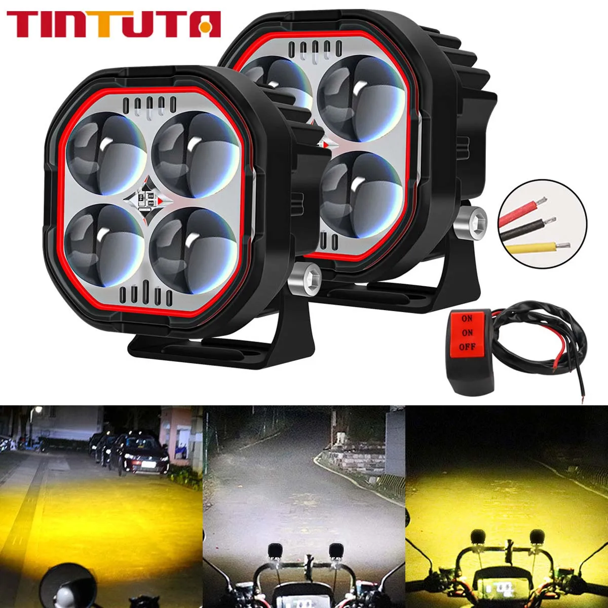 

LED Work Light 2 Inch Motorcycle LED 30w Headlight Super Bright Spotlight Dual Projector Driving Work Lamp For Truck Offroad ATV