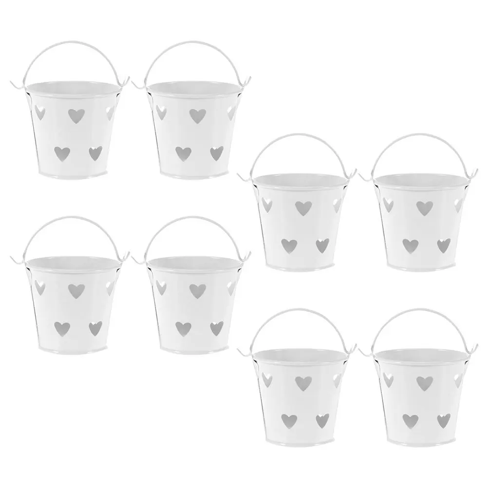 

8Pcs Iron Bucket Decorative Candy Bucket for Holiday Party Wedding Christmas Birthday Snacks Storage Small Buckets with Handles