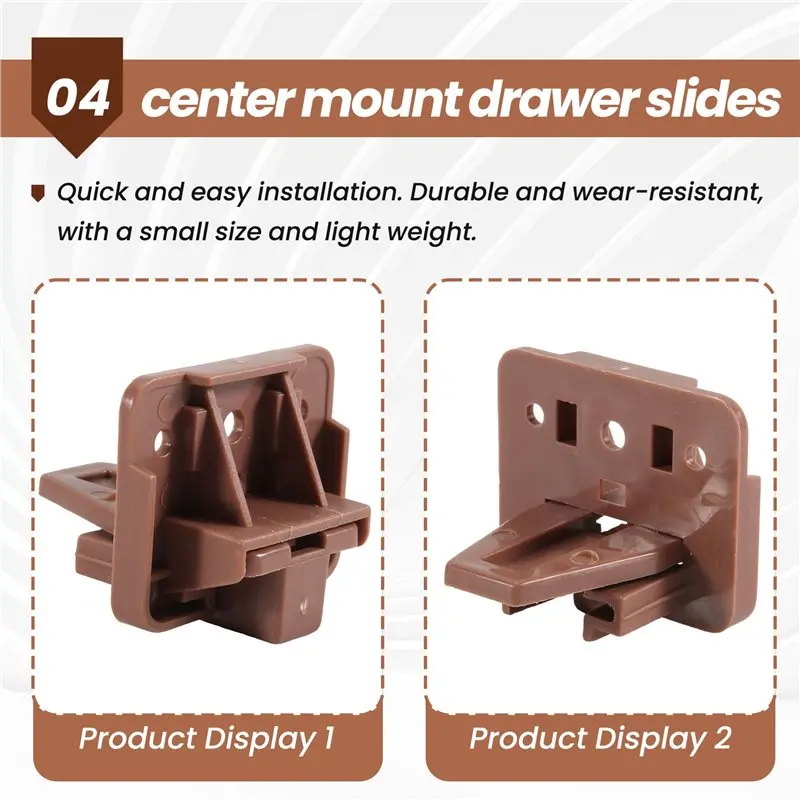 HLZS-10PCS Drawer Slide Track Guide Glide For Center Mount Drawer For Dressers And For Nightstand 1 Drawer Systems