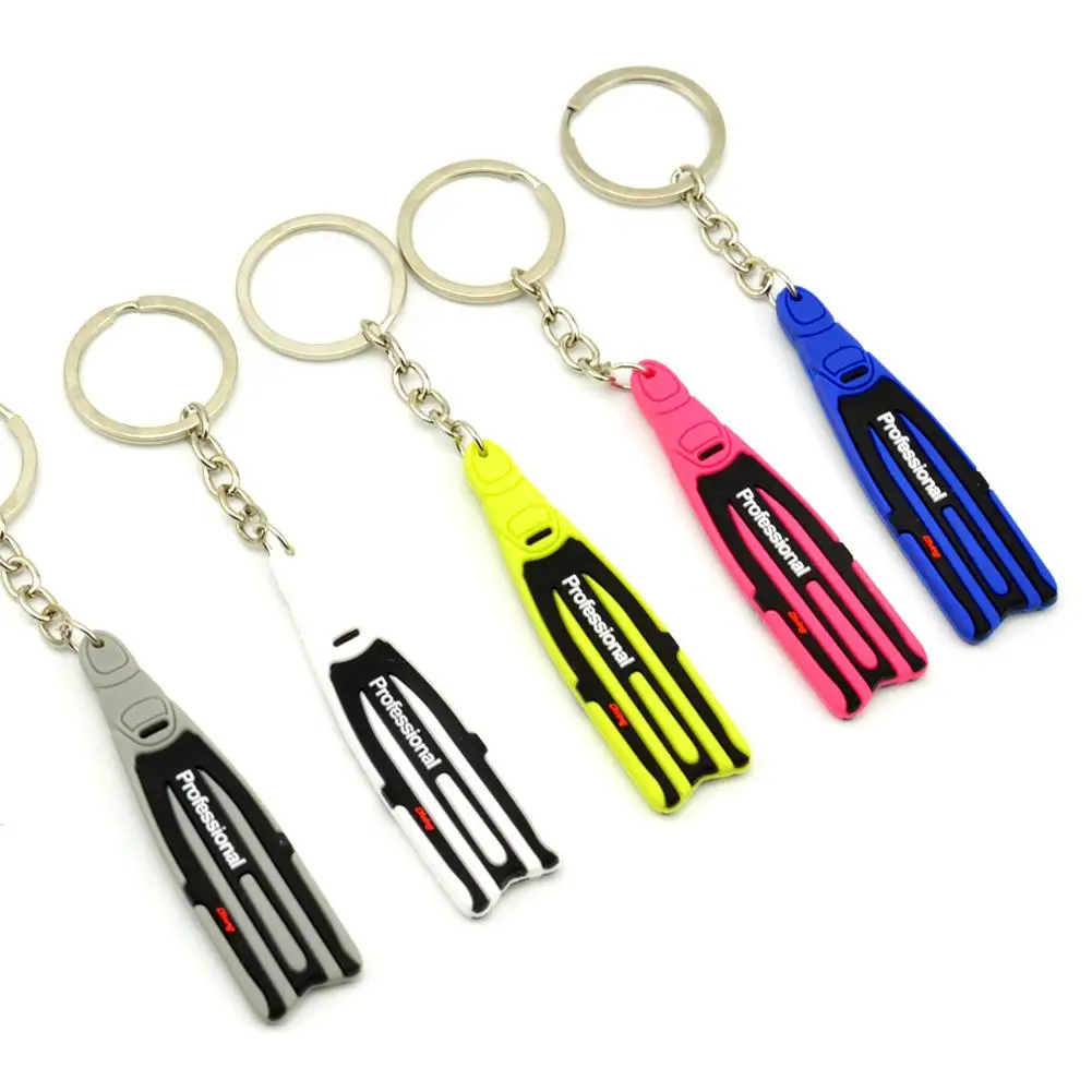 Fin Mergulho Náutico Chaveiro Flipper Keychain Keyring Divers Titular Anel Chave Acessórios de Mergulho Dropship