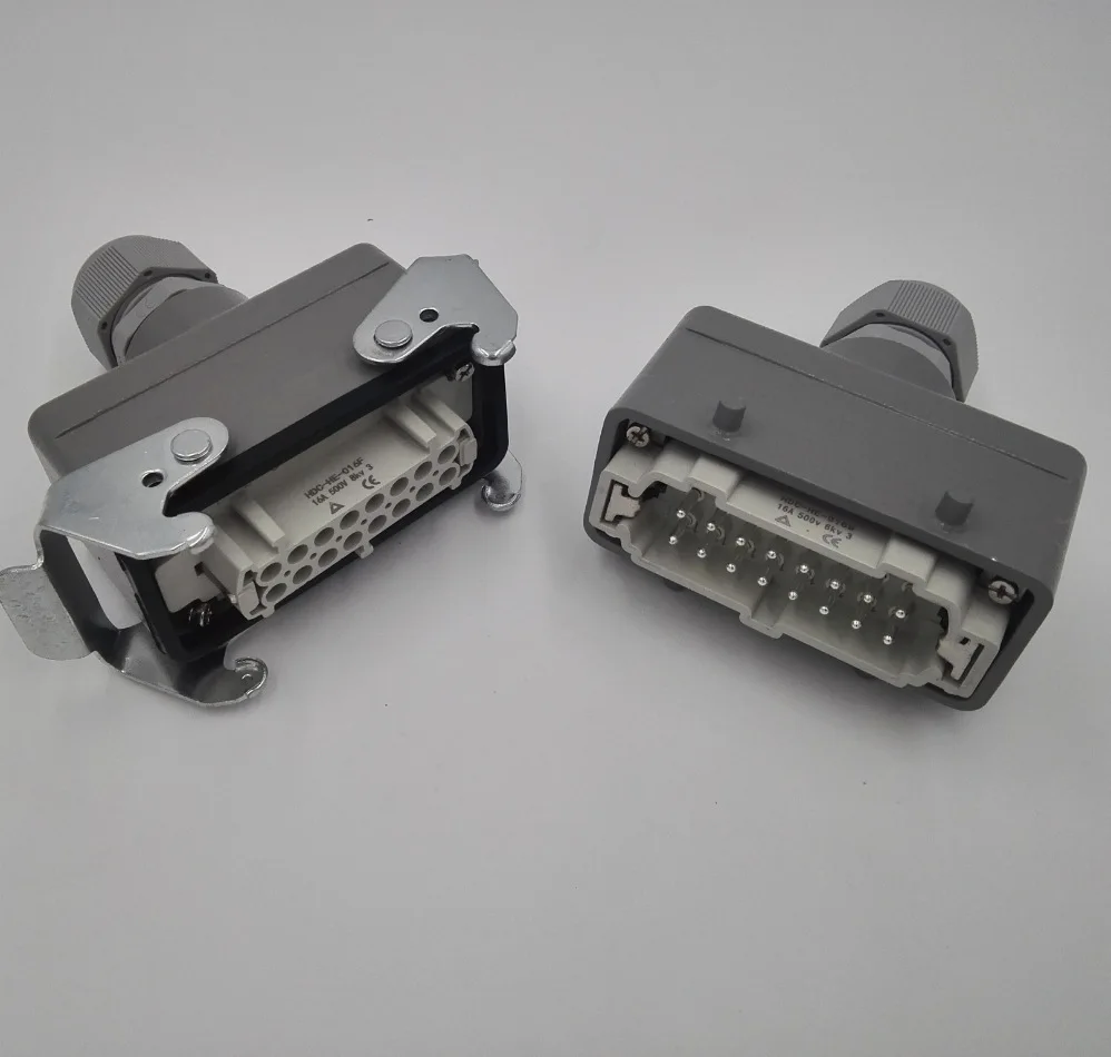 Heavy duty rectangular aviation plug hot runner mold connector, industrial waterproof connector HDC-HE-016