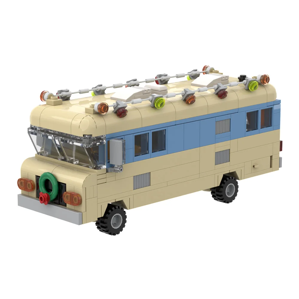 Gobricks MOC Christmas Vacation RV Festival Atmosphere Small Particle Assembly Building Blocks Toy Car Model Children Xmas Gift