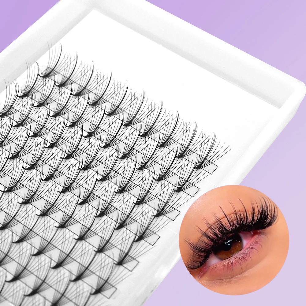 NICOO Wispy Premade Volume Fans Eyelashes Extensions Easy Fan Cluster Individual Lashes Pointy Base Russian Volume Eyelashes