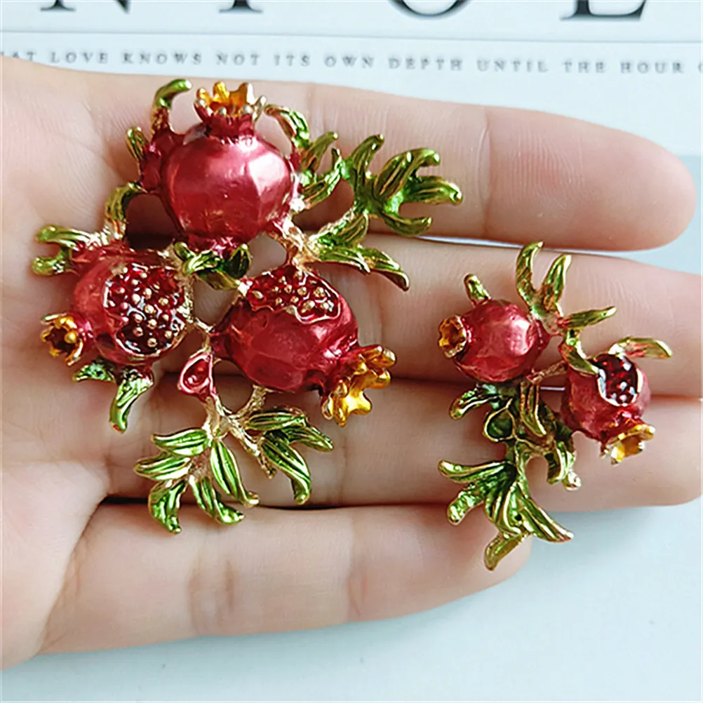 10Pcs Pomegranate Alloy Delicate Headwear Accessories Creative DIY Brooch Making Material Artistic Hairpin Charm Decorative