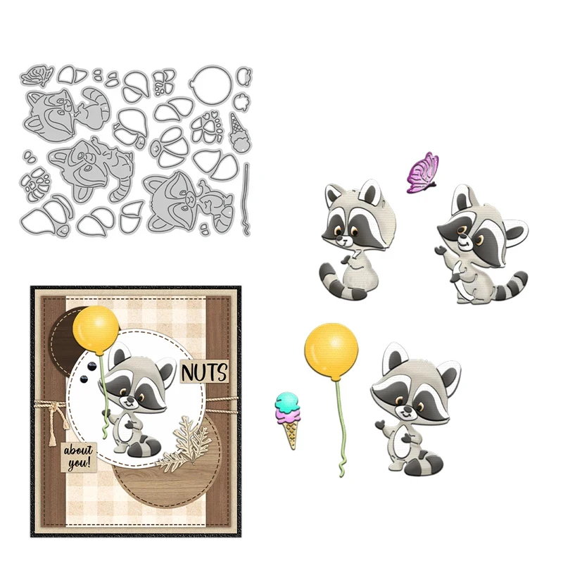 Cute Cartoon Squirrel Cutting Dies DIY Scrapbooking Supplies Metal Dies Knife Mold For Card Making Albums Decor