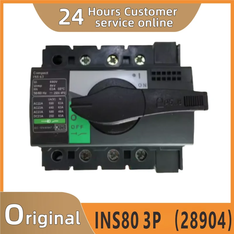 

INS80 3P (28904) load switch INS 3P 80A isolated black handle