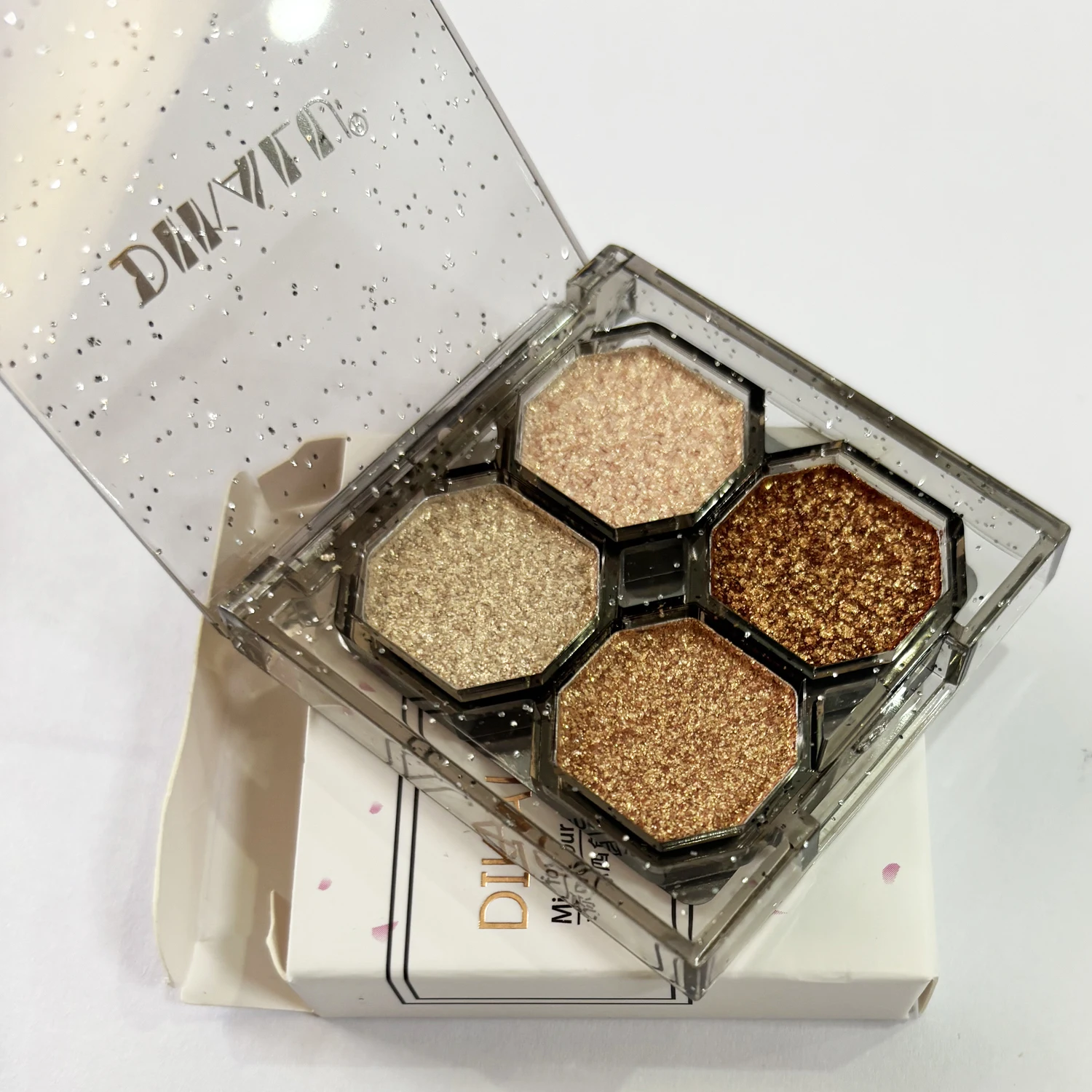 Palette de fards à paupières à paillettes, 4 couleurs, diamant nacré, poudre d'ombre à paupières, cosmétiques, ensemble de paillettes brillantes