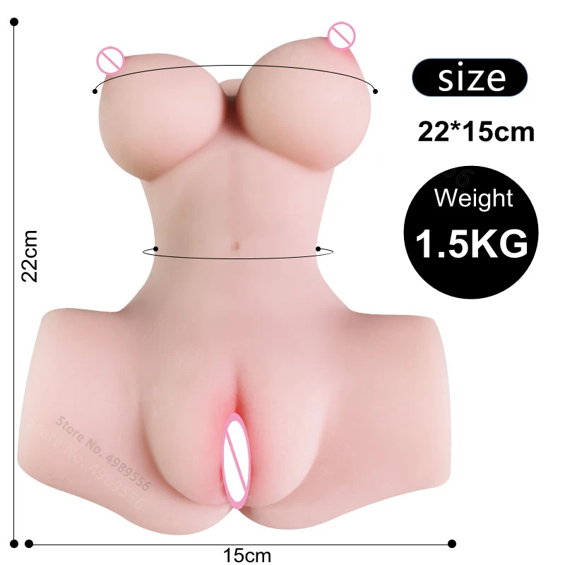 Real Pussy Anal Toys For Male Masturbator Soft Silicone Breast Masturbation Sex Doll For Men Split Legs Rubber Realistic Vagina