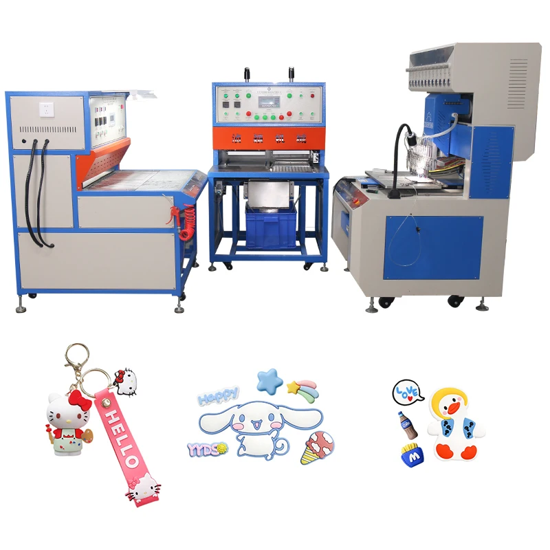 High Quality 3D 2D Liquid Soft Pvc Rubber Keychain Custom logo Making Machine