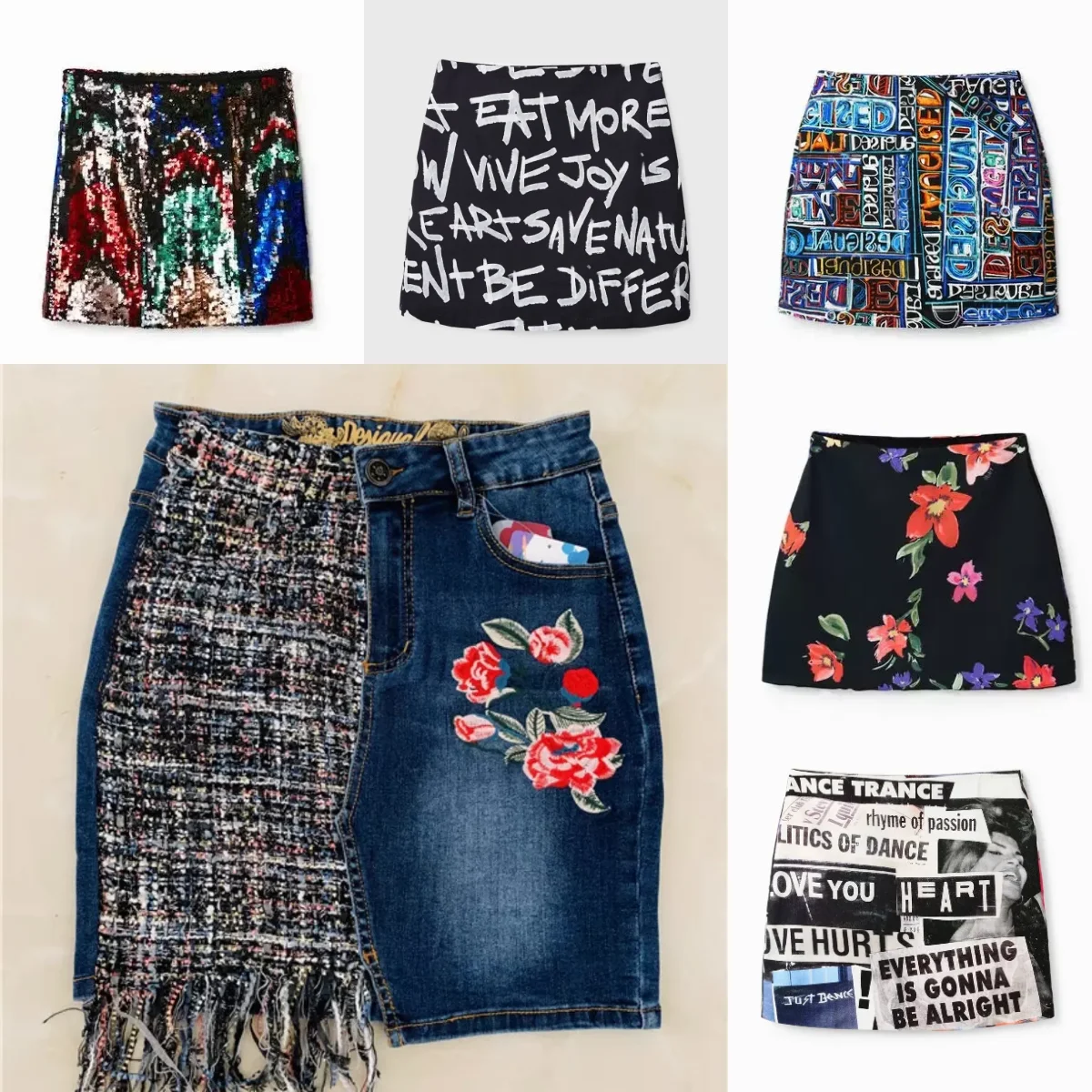 2025 New Foreign Trade Spain Original Single Women's Half length Skirt Heavy duty Embroidery Printed Elastic sequin Mini Skirt