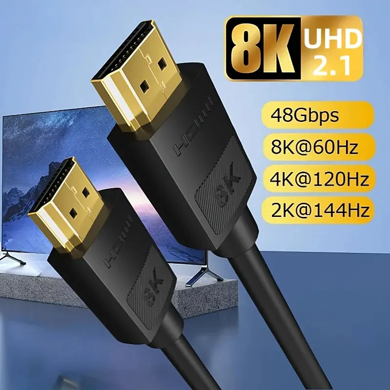 8K HDMI Cables, hdmi 2.1 Cable 48Gbps DTS:X, EARC, HDCP 2.2 & 2.3, HDR 10 Compatible With Roku TV/PS5/PS4/HDTV/RTX 3080/ RTX 3