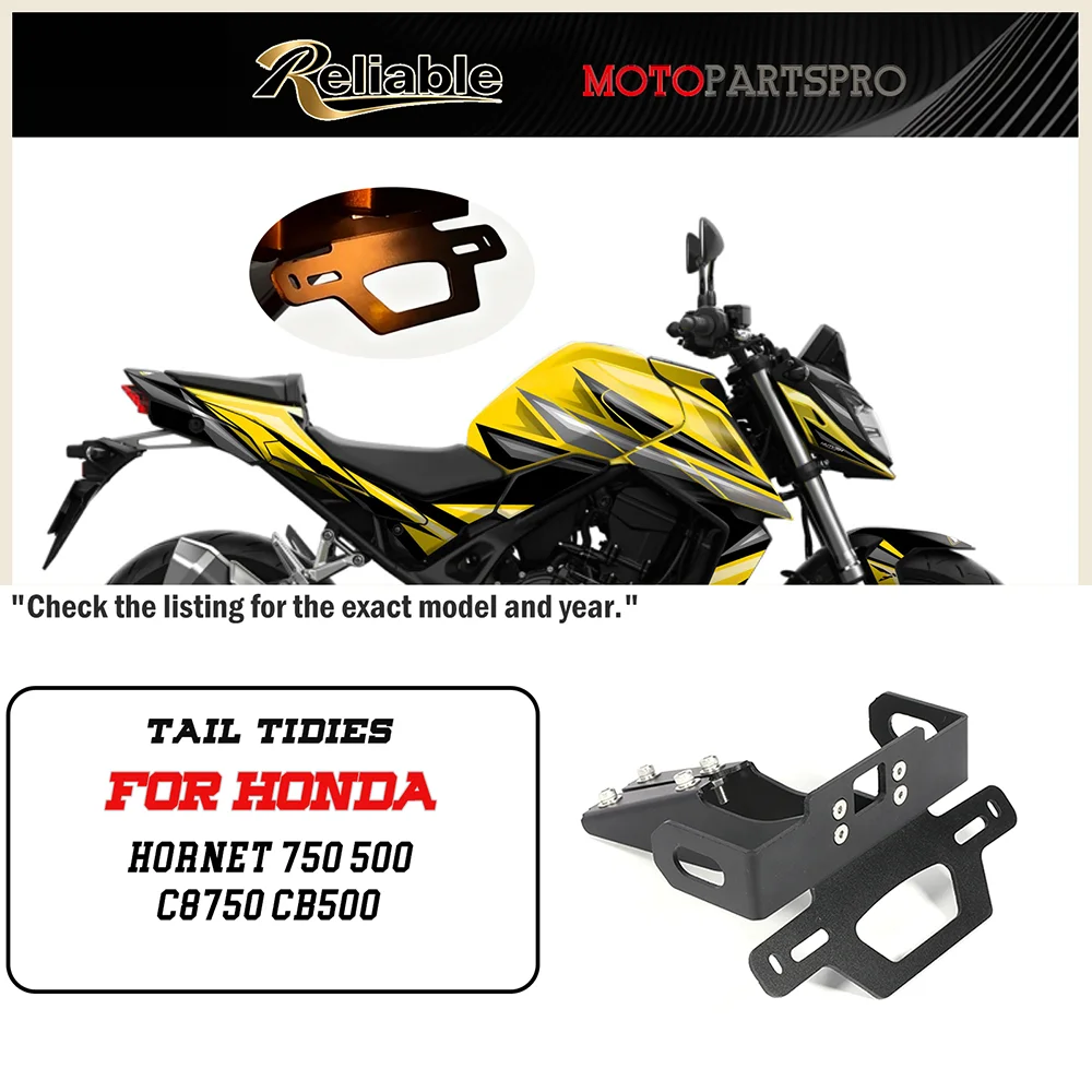 

For Honda Hornet 750 500 CB750 CB500 License Plate Bracket Tail Tidy Fender Eliminator Registration Holder Support 2023 2024