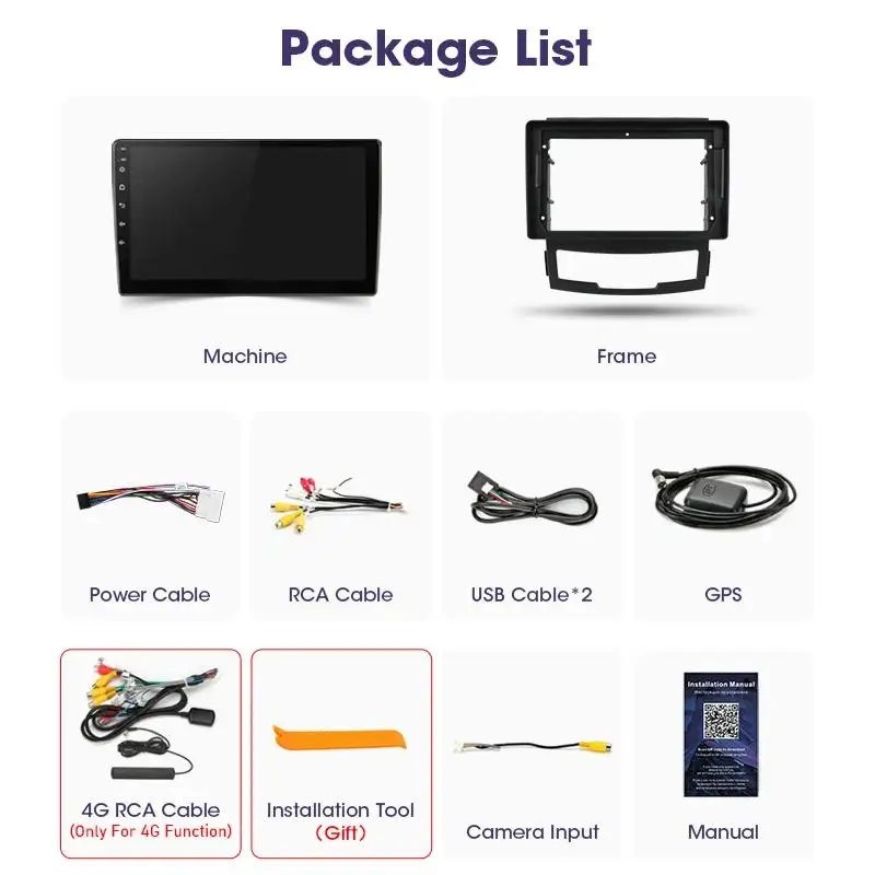 Android 16 Carplay Car Radio Multimedia For SsangYong Korando 3 Actyon 2 2013 - 2017 Head Unit Video Autoradio 24-Hour Shipping