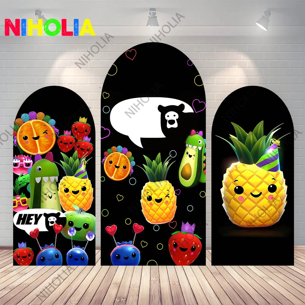 hey-bear-フルーツアーチカバー-写真背景-ベビーシャワー-誕生日パーティー-ポリエステル両面写真撮影小道具