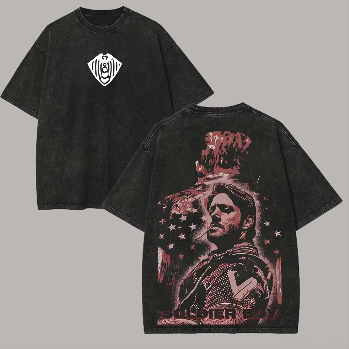 The Boys Soldier Boy T-shirt Vintage Washed Y2K Aesthetic Unisex Oversized Short Sleeve Summer Cotton Retro Streetwear Hot Sale