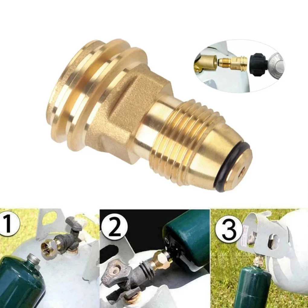 

Propane Tank Adapter Solid Brass Regulator Valve Safety POL Tank Convert to QCC1/Type1 Fittings Camping Stove