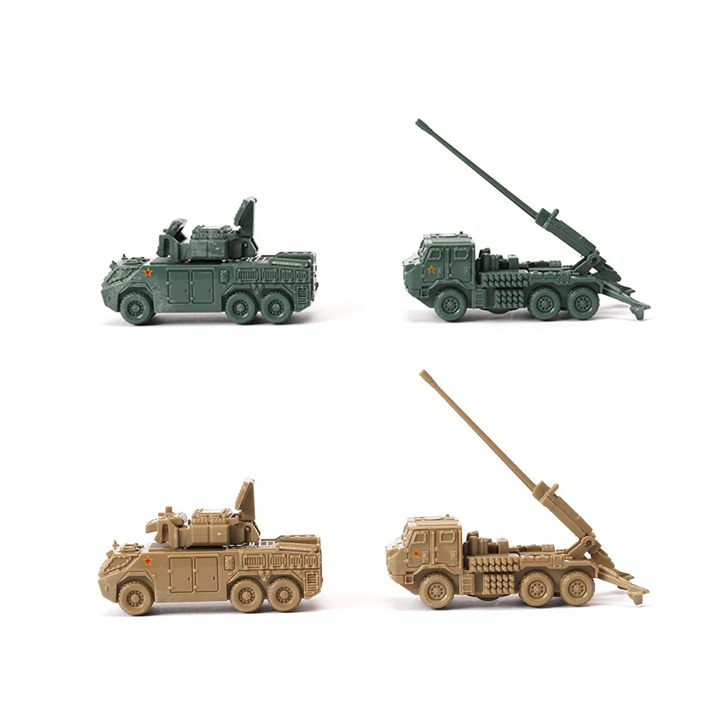 ViiKONDO 16 Pcs Toy Tank Playset 1/144 China HQ-17A Antiaircraft Missile PCL-181Type 155mm Truck-mounted Gun Model Military Gift