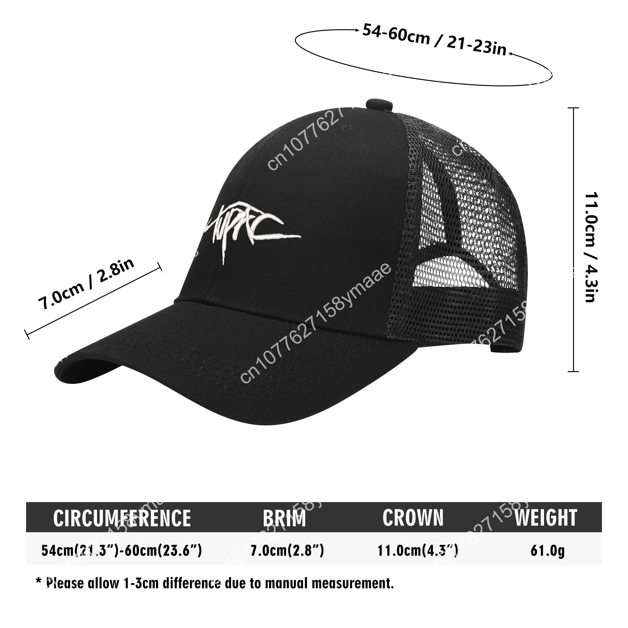 2Pac Tupac Shaku Rapper Embroidery Hat Mens Womens Sports Baseball Hat Hip Hop Breathable Summer Headwear Custom Made Caps Logo