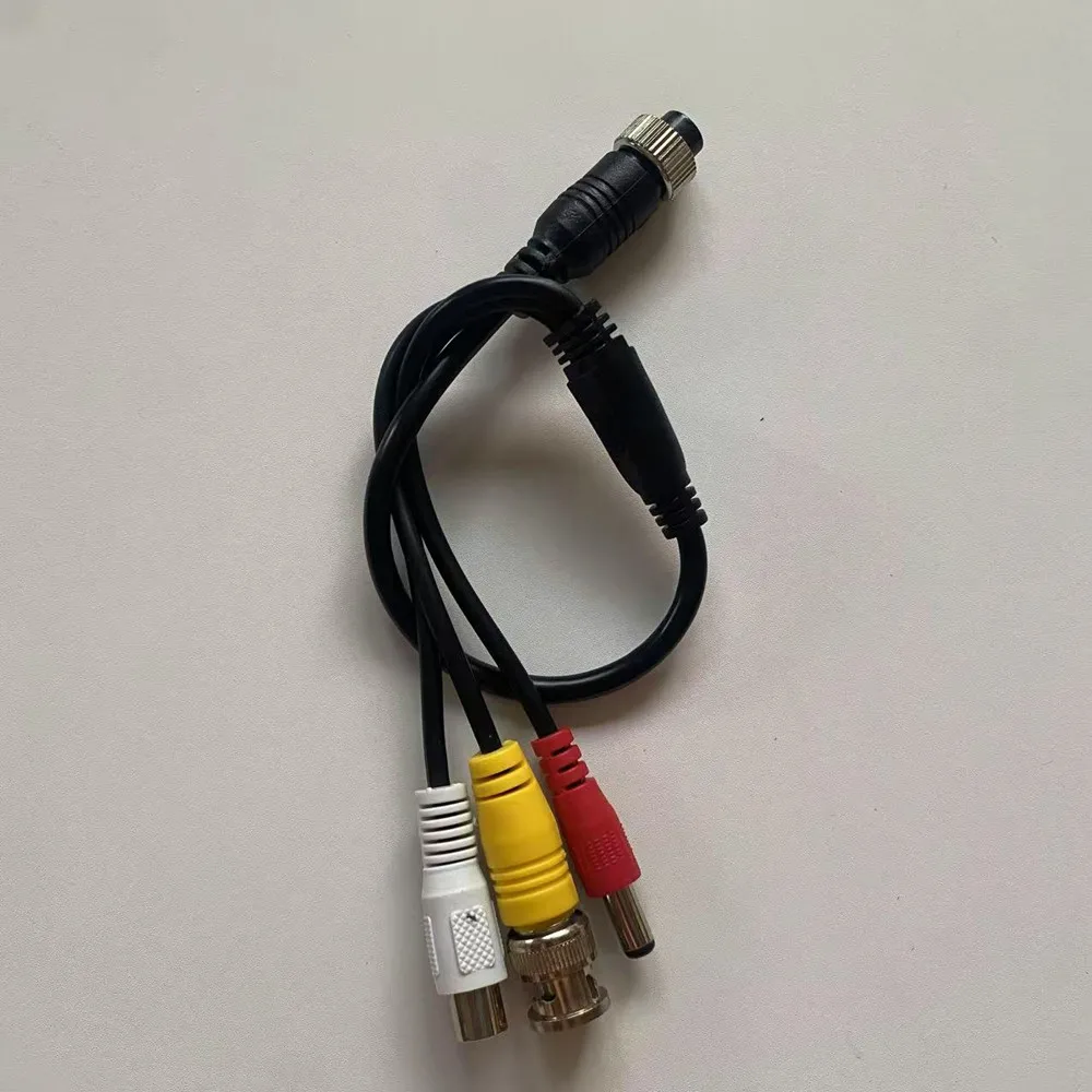 Aviation Extension Video Cable 4 Pin Female/Male Aviation To BNC + DC + RCA Connectors 5.5*2.1mm DC Plug