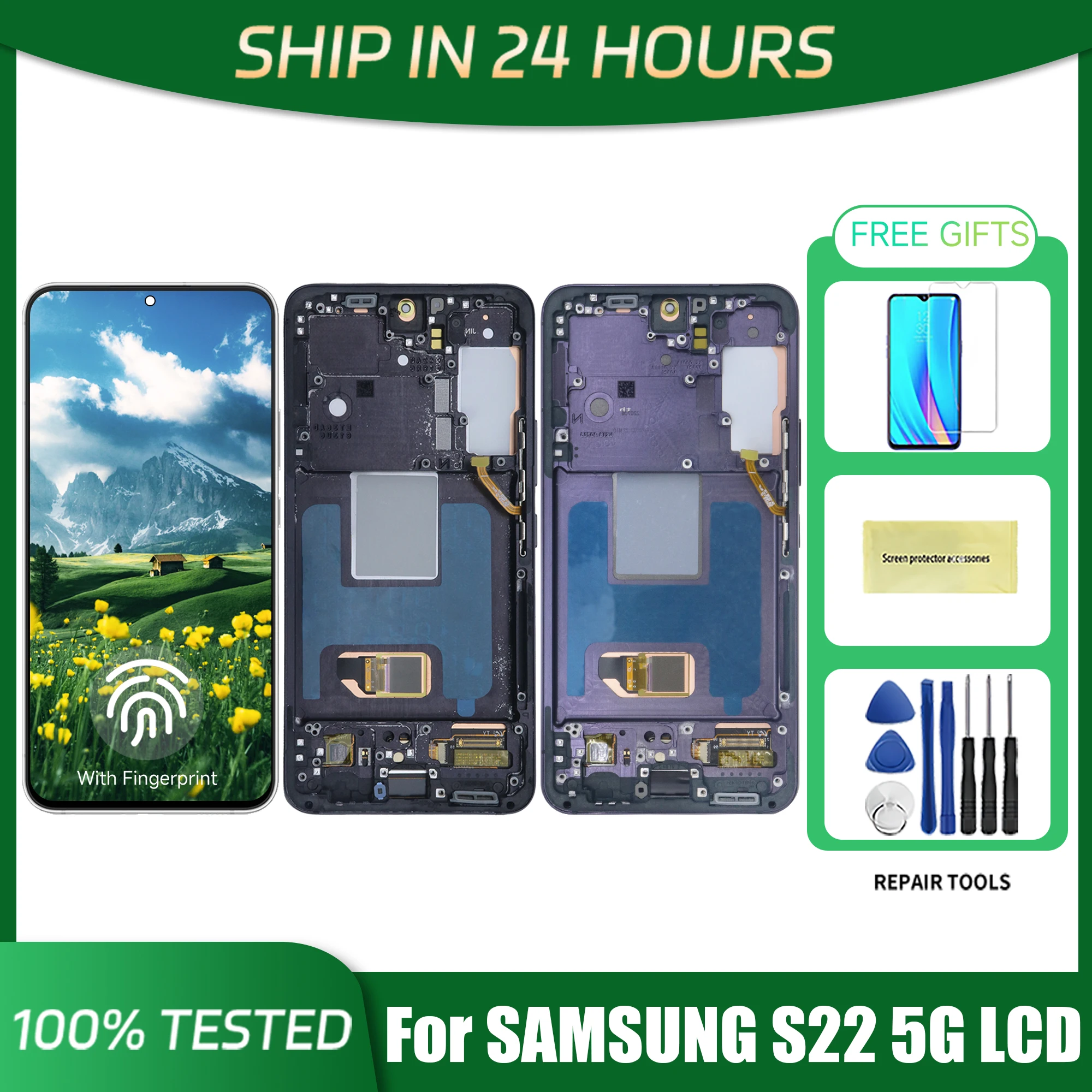 S22 For Samsung 6.1\'\'For AMOLD S22 5G S901B S901U S901W S901N S901E LCD Display Touch Screen Digitizer Assembly Replacement