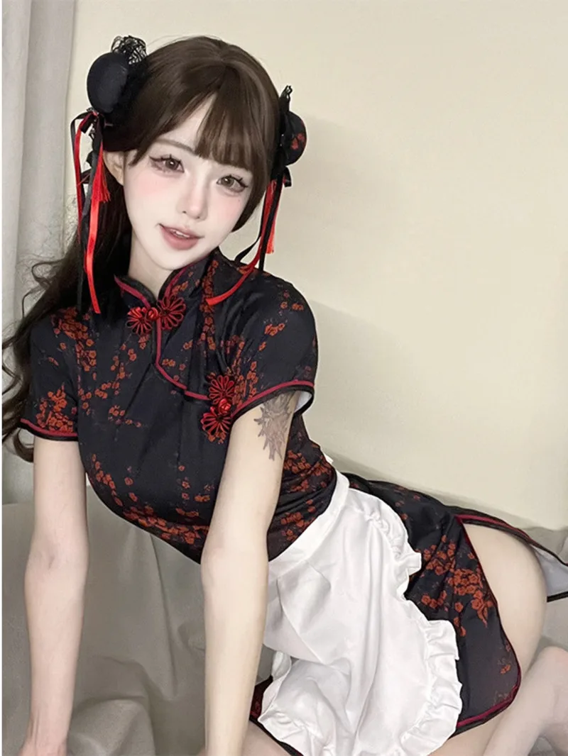 Fashion Exotic Summer Women's Clothing Cheongsam new Chinese Style Pattern Embroidery Kangaroo Bag Decoration Elegant Dress YEJY