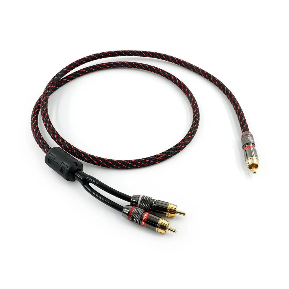 1pcs HIFI RCA  CANARE L-4E6S Y Adapter Audio Cable Subwoofer Cable 1 RCA to 2 RCA audio cable / 0.5M- 5M NO1023