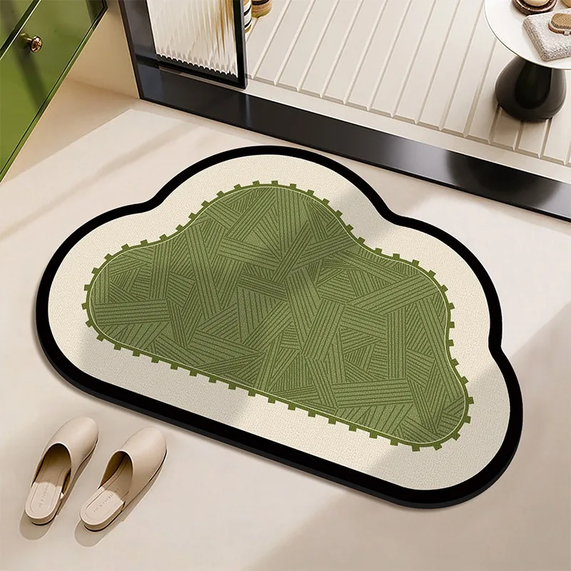 Bathroom Carpet Super Absorbent Non-slip Floor Mat Modern Minimalist Fresh Green Rug Diatom Mud Entrance Carpets Home Decor Rugs